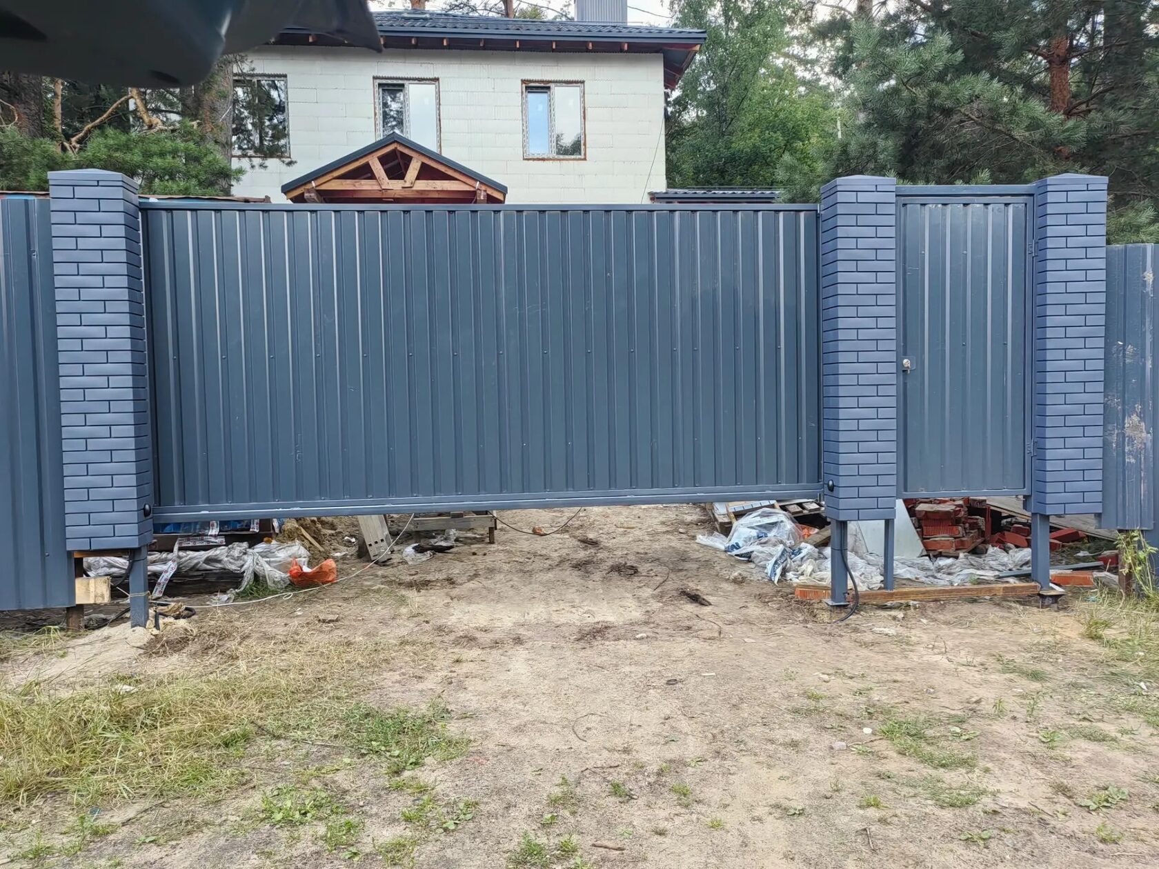 Откатные ворота из профлиста