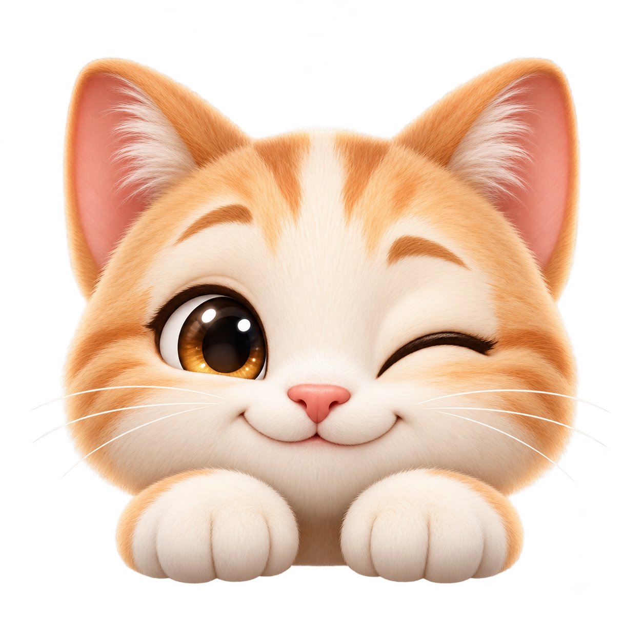 Милый котик подмигивает
