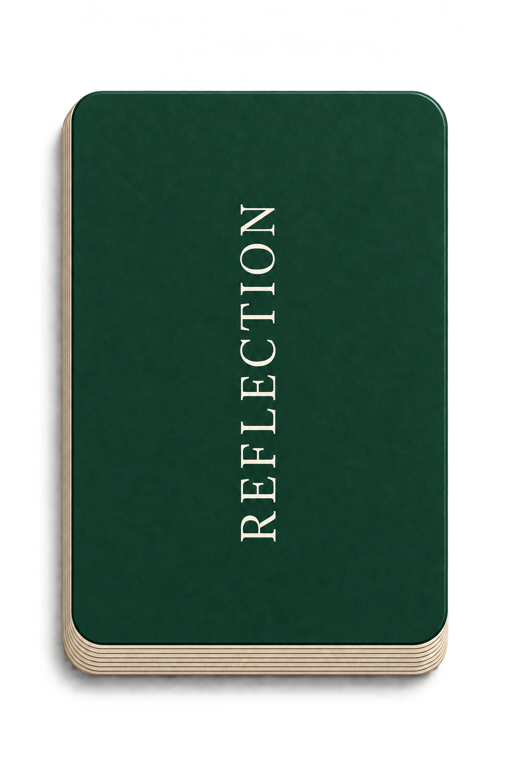 The Reflection card deck in deep green.