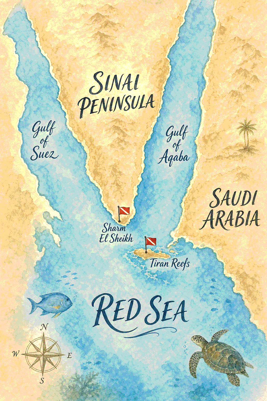 Map of the Strait of Tiran
