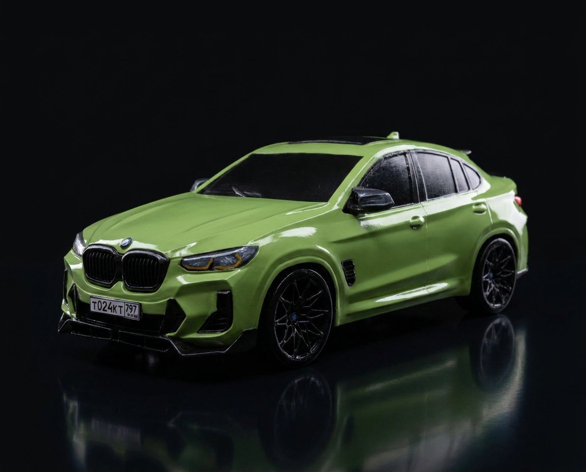 Зелёный BMW X4 M, покрашенный в цвет по образцу