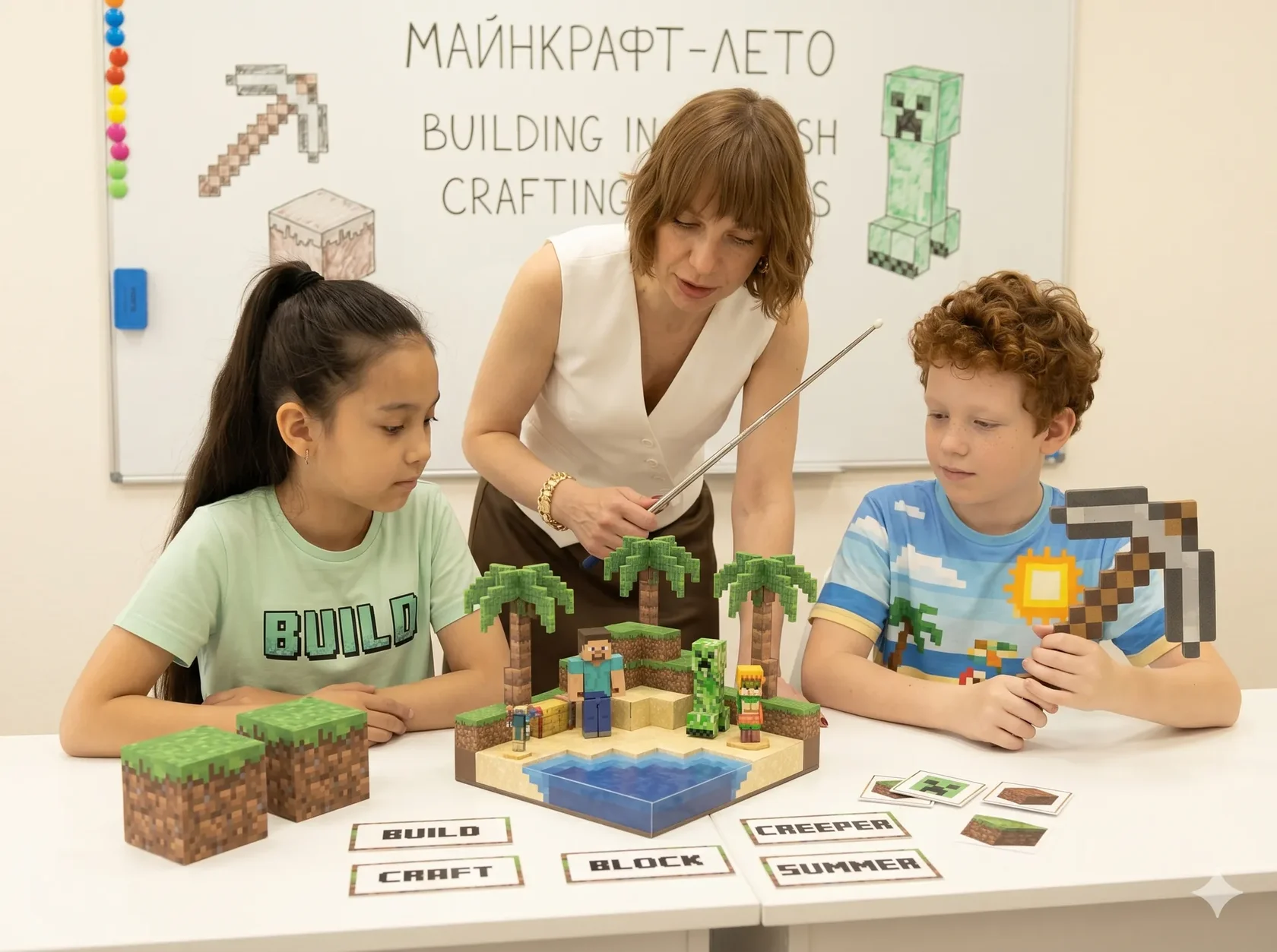 Лето в стиле Майнкрафт