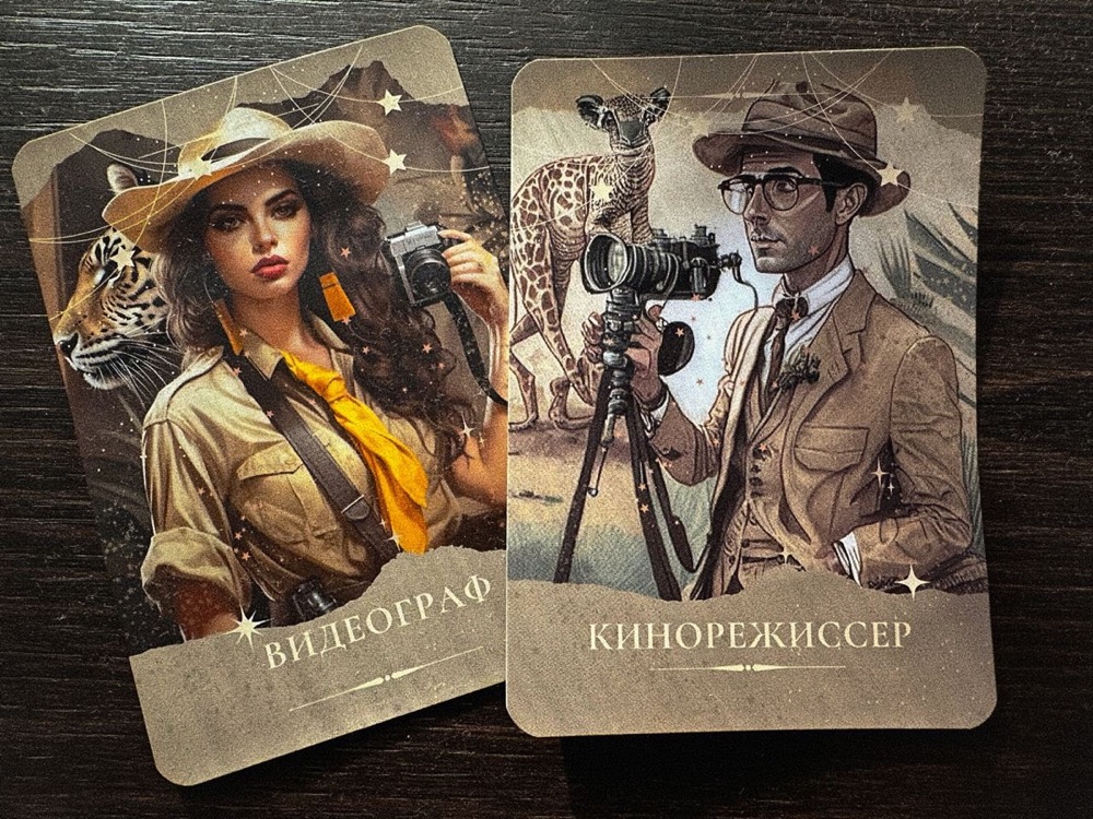Две карточки: «Видеограф» и «Кинорежиссёр»