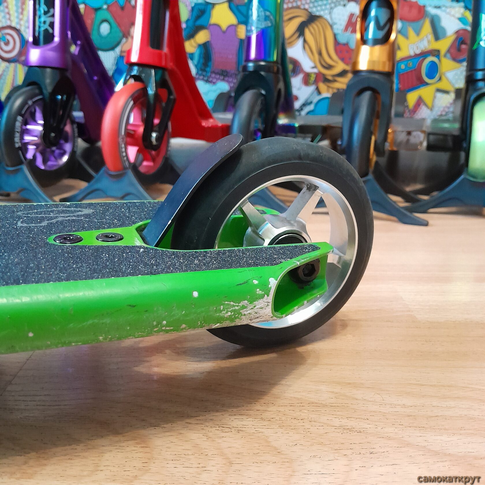 Techteam provokator 50 зеленый бу трюковой самокат