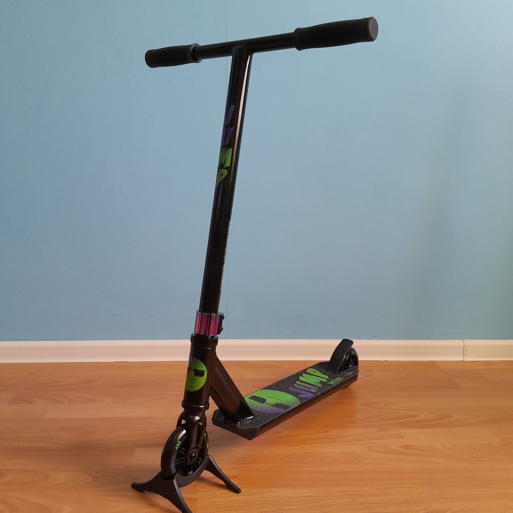 Трюковый самокат MINIJUMP детский чёрный