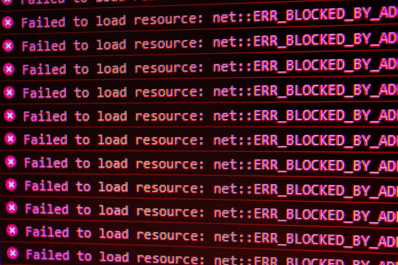 Website error screen being repaired