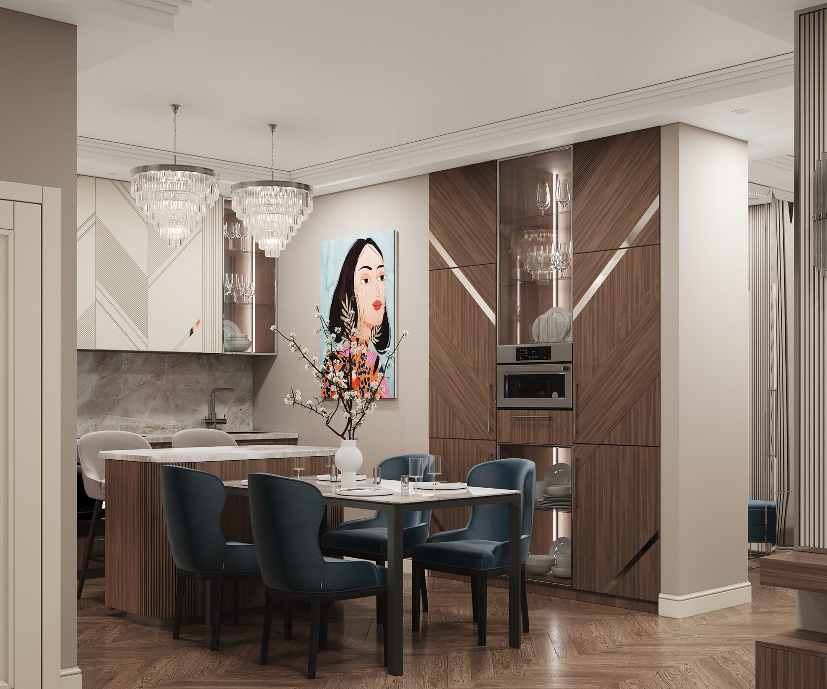 Трёхкомнатная квартира в ЖК «Sky House», вид 2