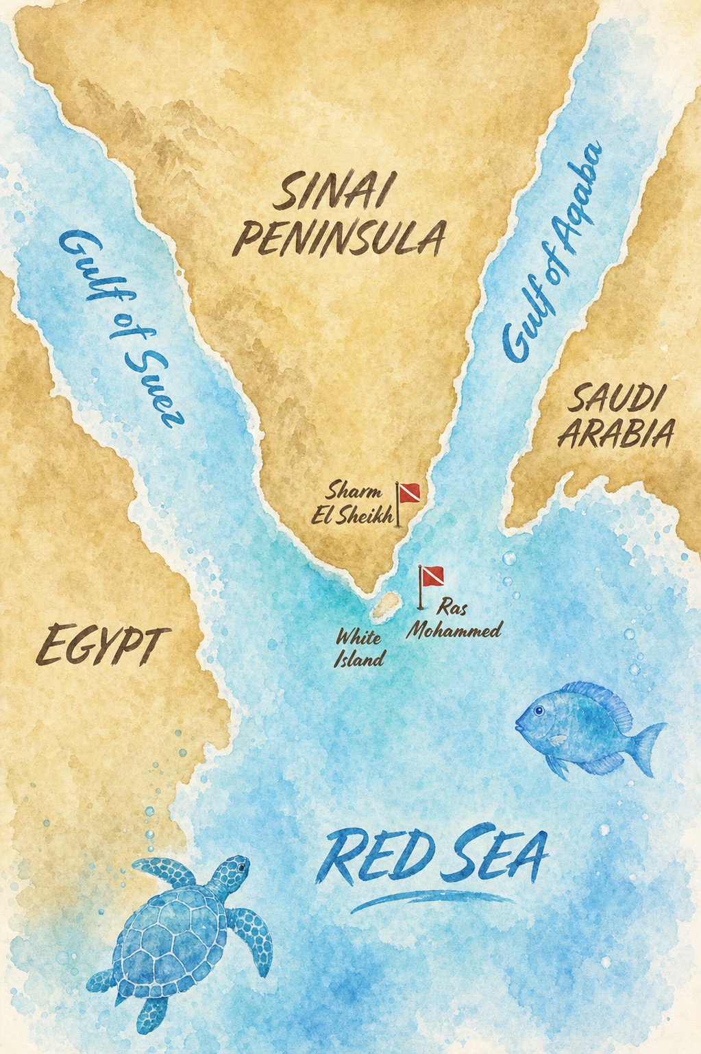 Map of Ras Mohamed and White Island
