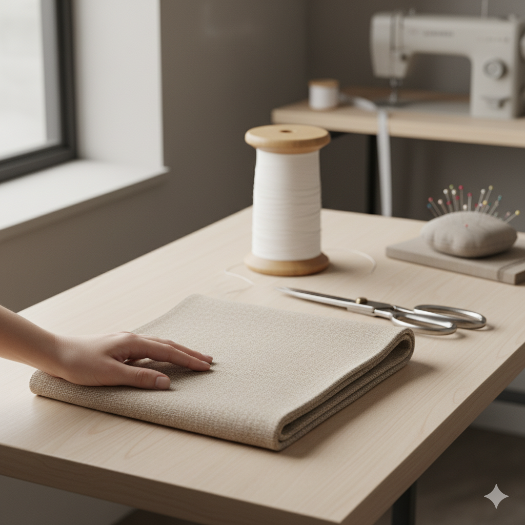 рука на ткани