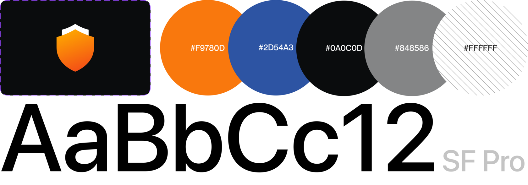 Color palette and typography guidelines for UI design system