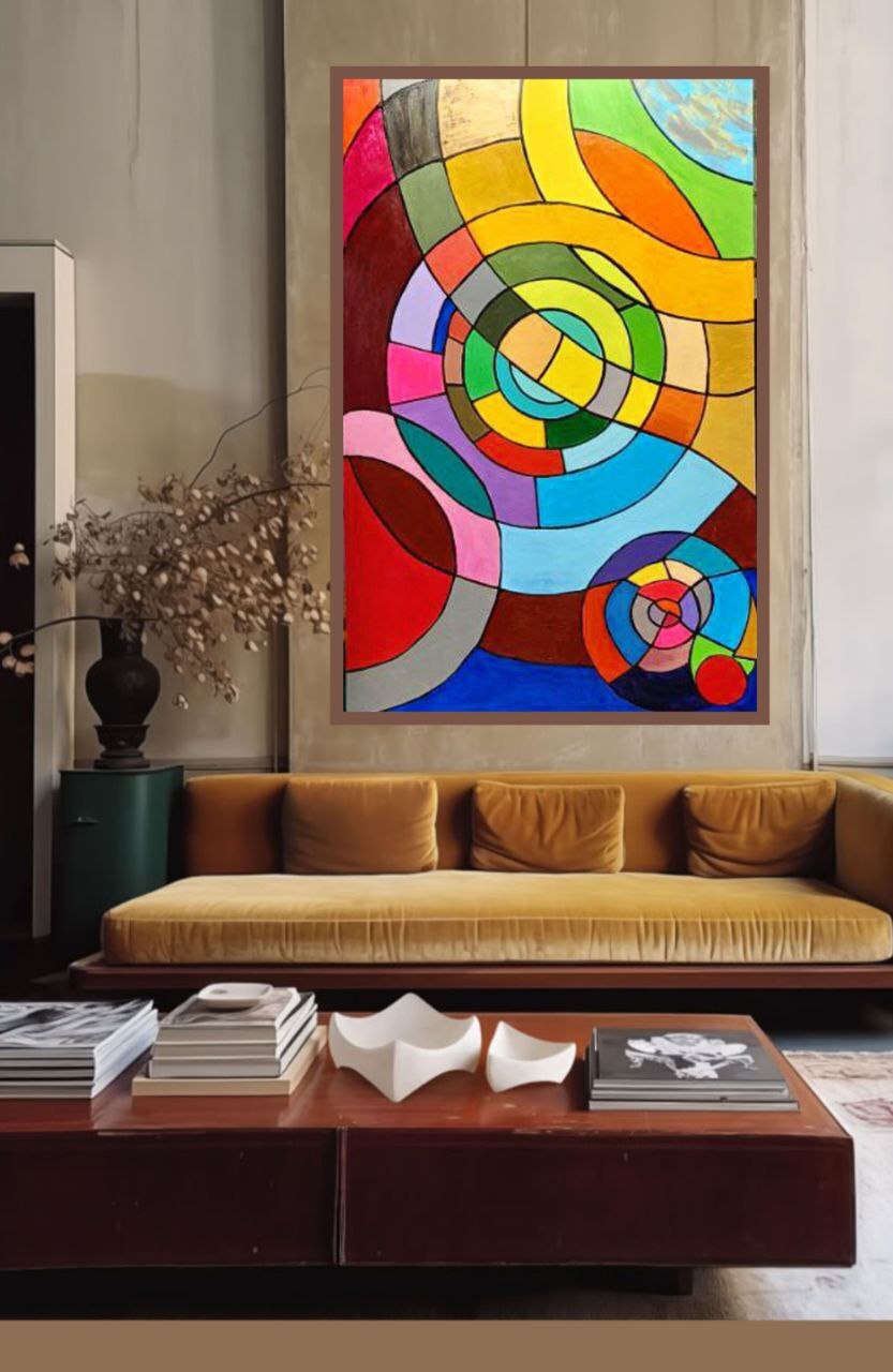 Abstract painting — gold and black