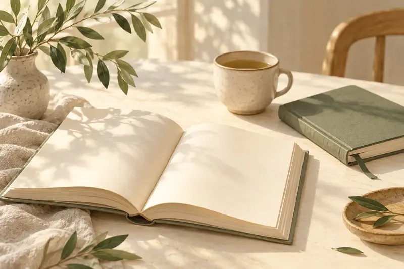 Книги и чашка в тёплом свете