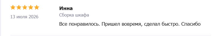 Отзыв — Инна: Сборка шкафа