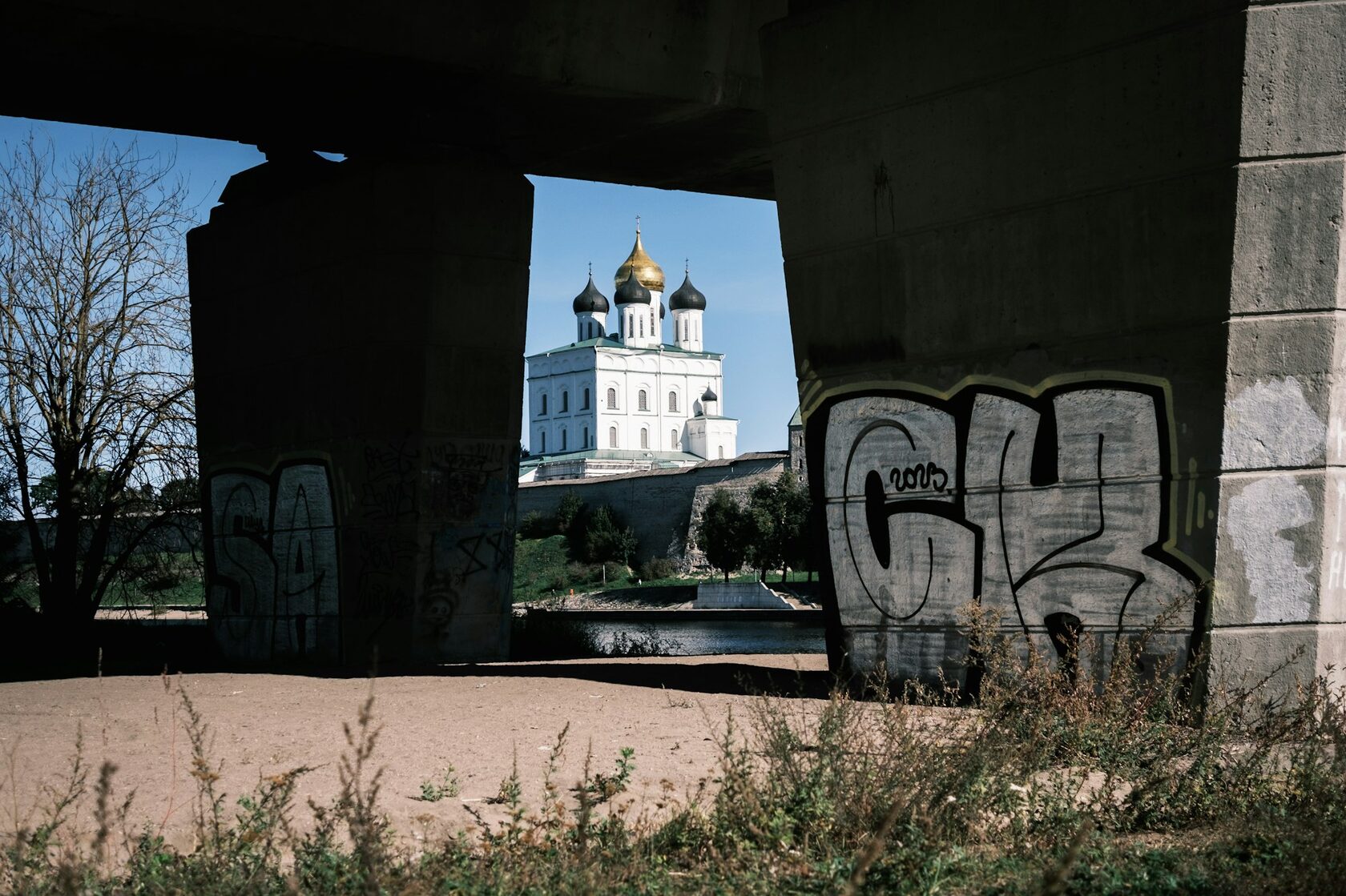 Historic church architecture in Pskov