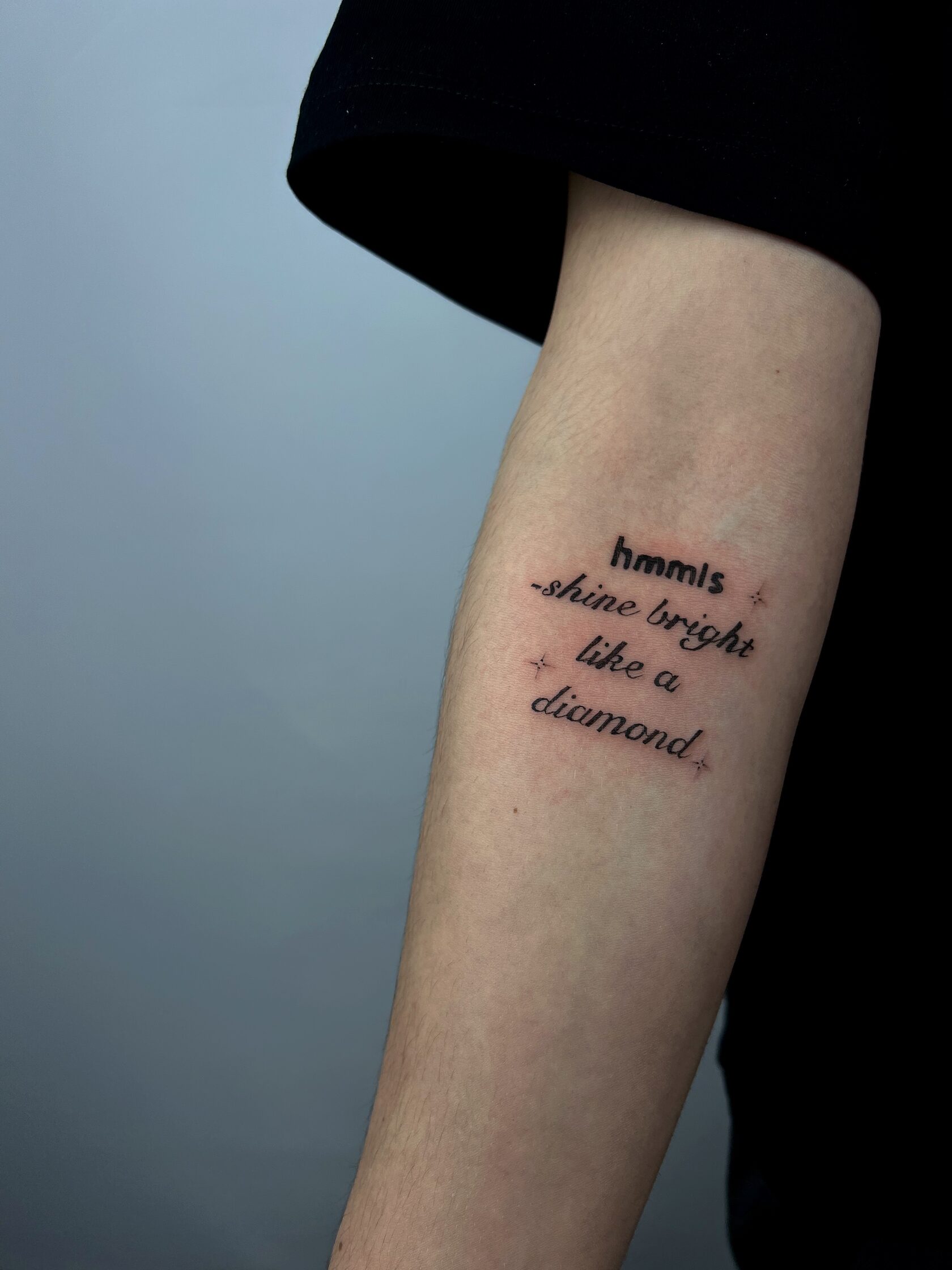 Shine bright like a diamond lettering tattoo