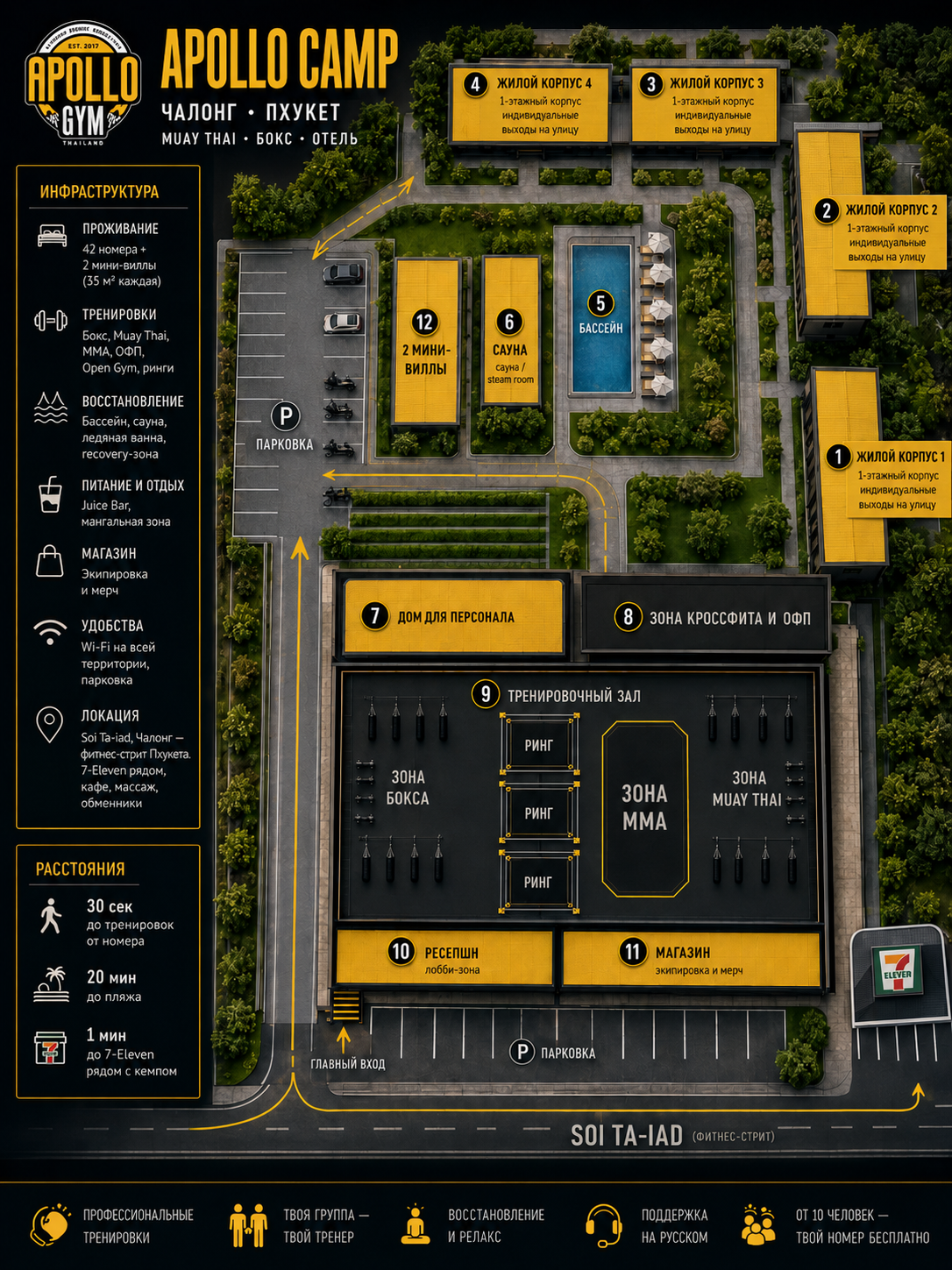Схема территории Apollo Camp