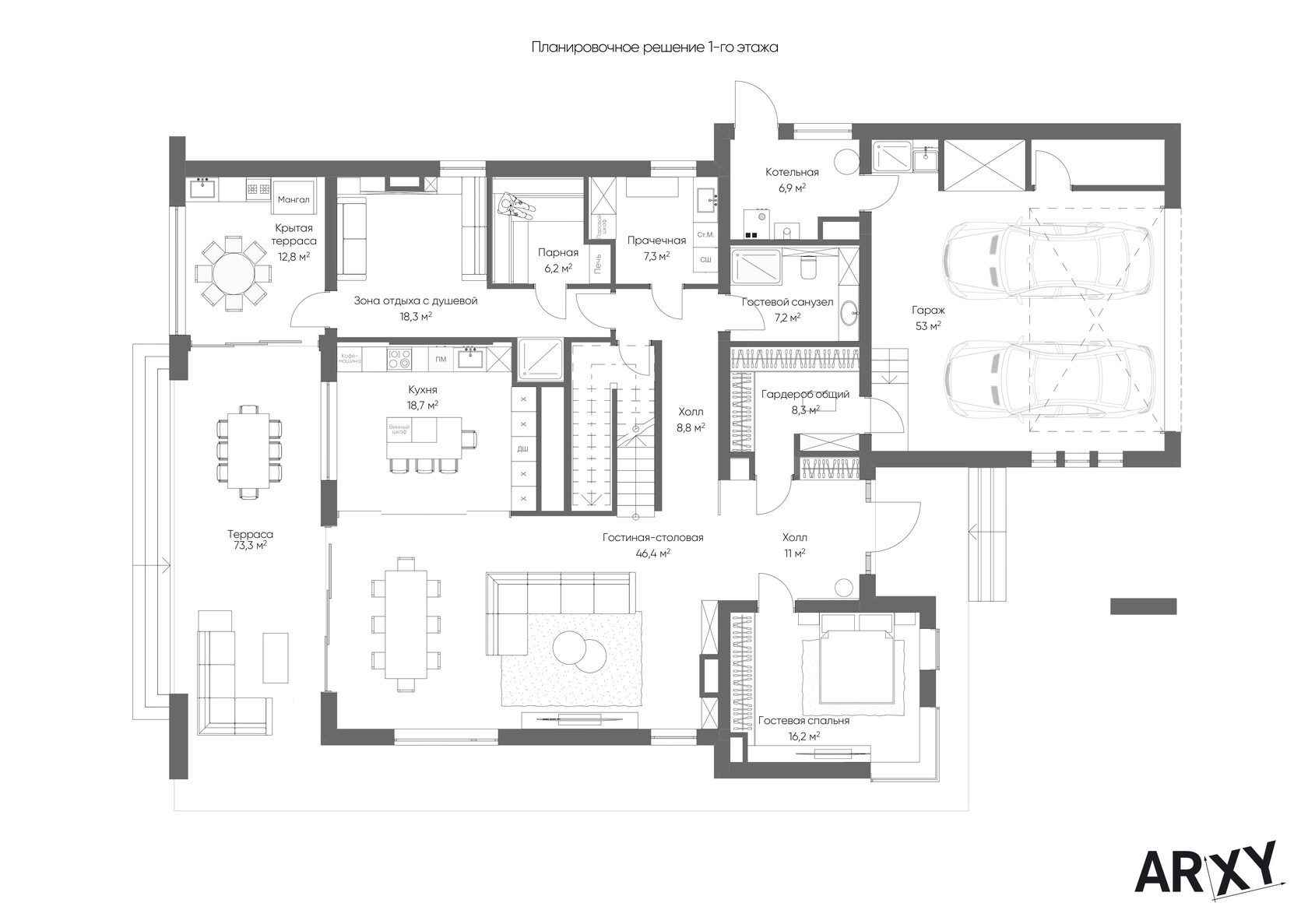 RIVIERA — планировка 1 этажа