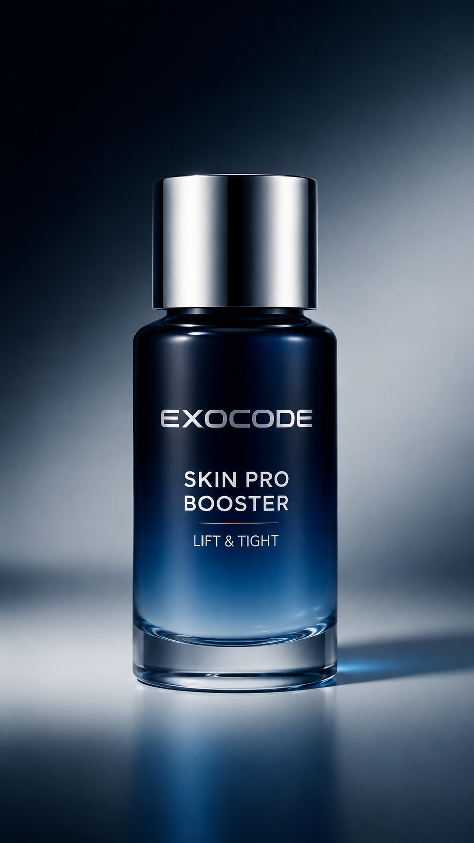 Мокап тёмного флакона EXOCODE Skin Pro Booster