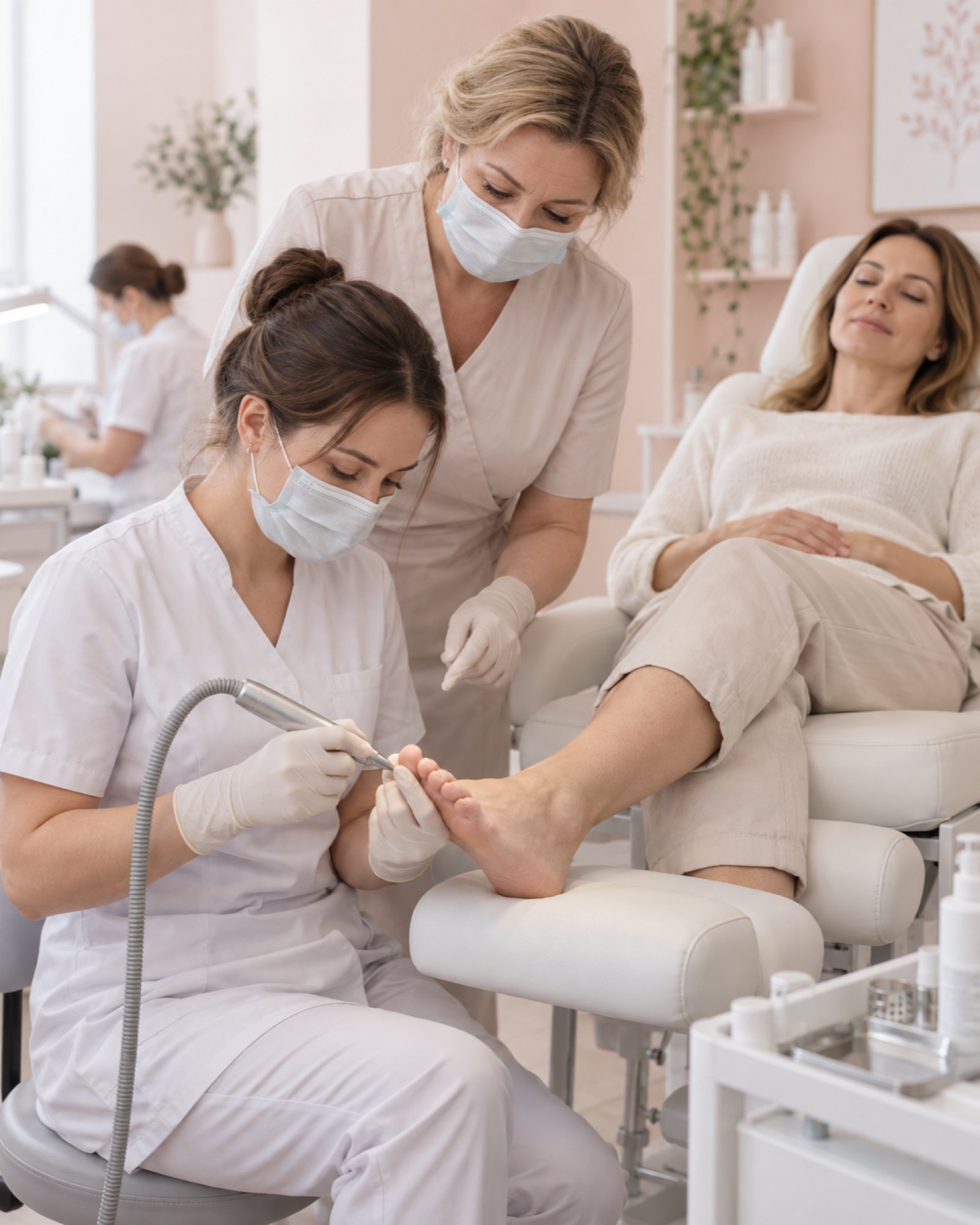 Занятие по педикюру в школе