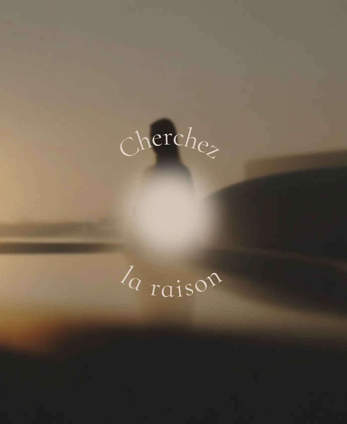 Логотип Cherchez la raison на размытом светлом фоне