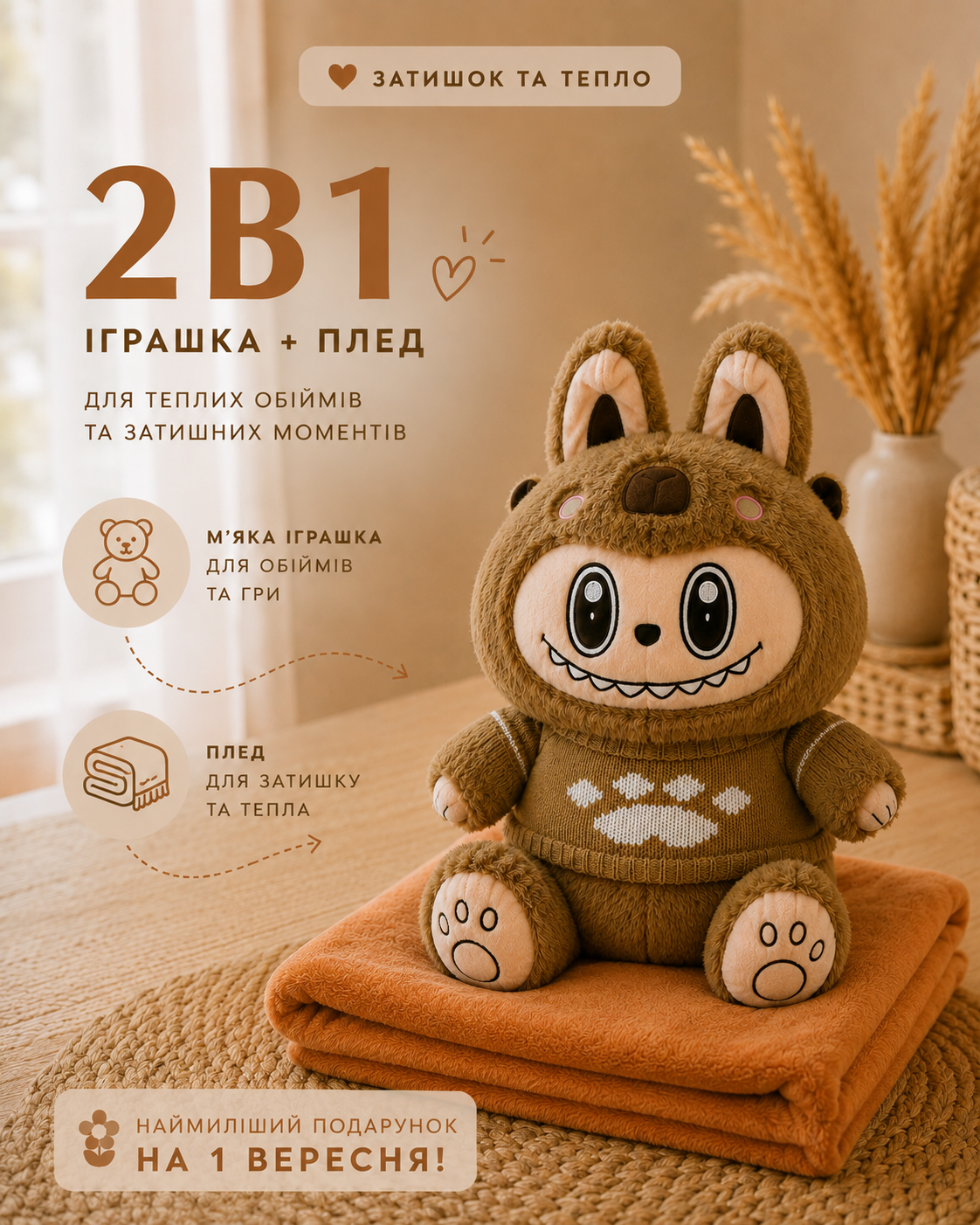 Плед-іграшка 2 в 1