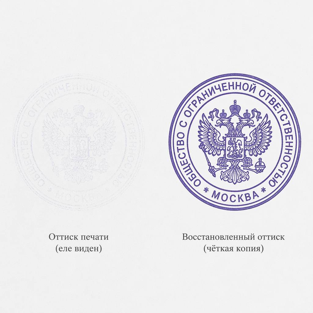 Оттиск факсимиле подписи руководителя на бумаге