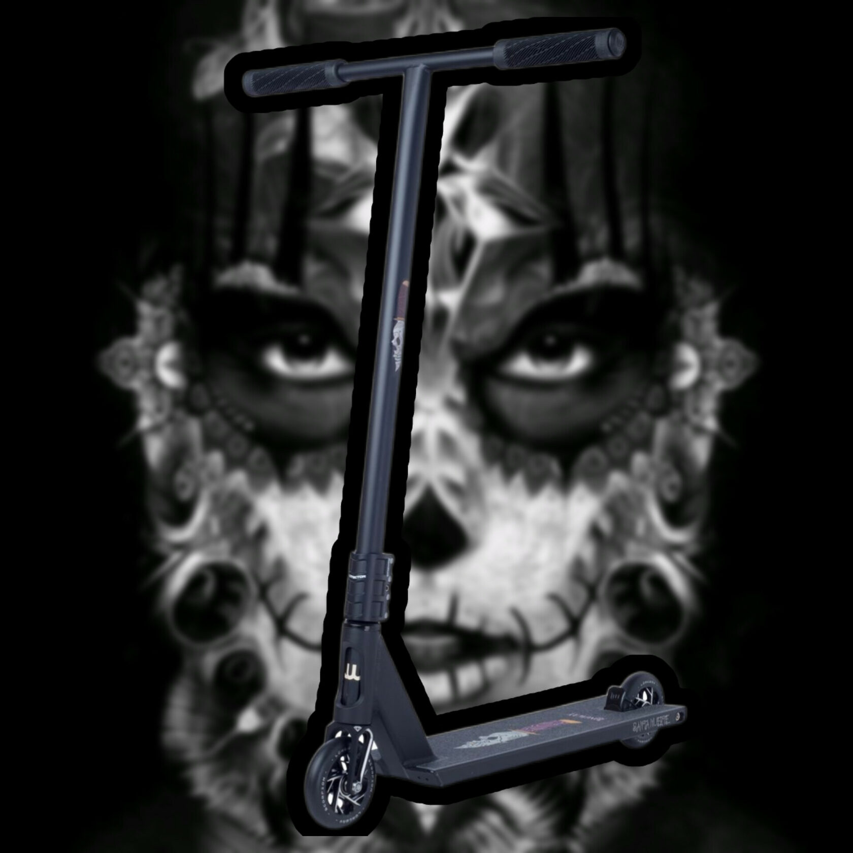 Трюковой самокат от Longway Santa Muerte черный