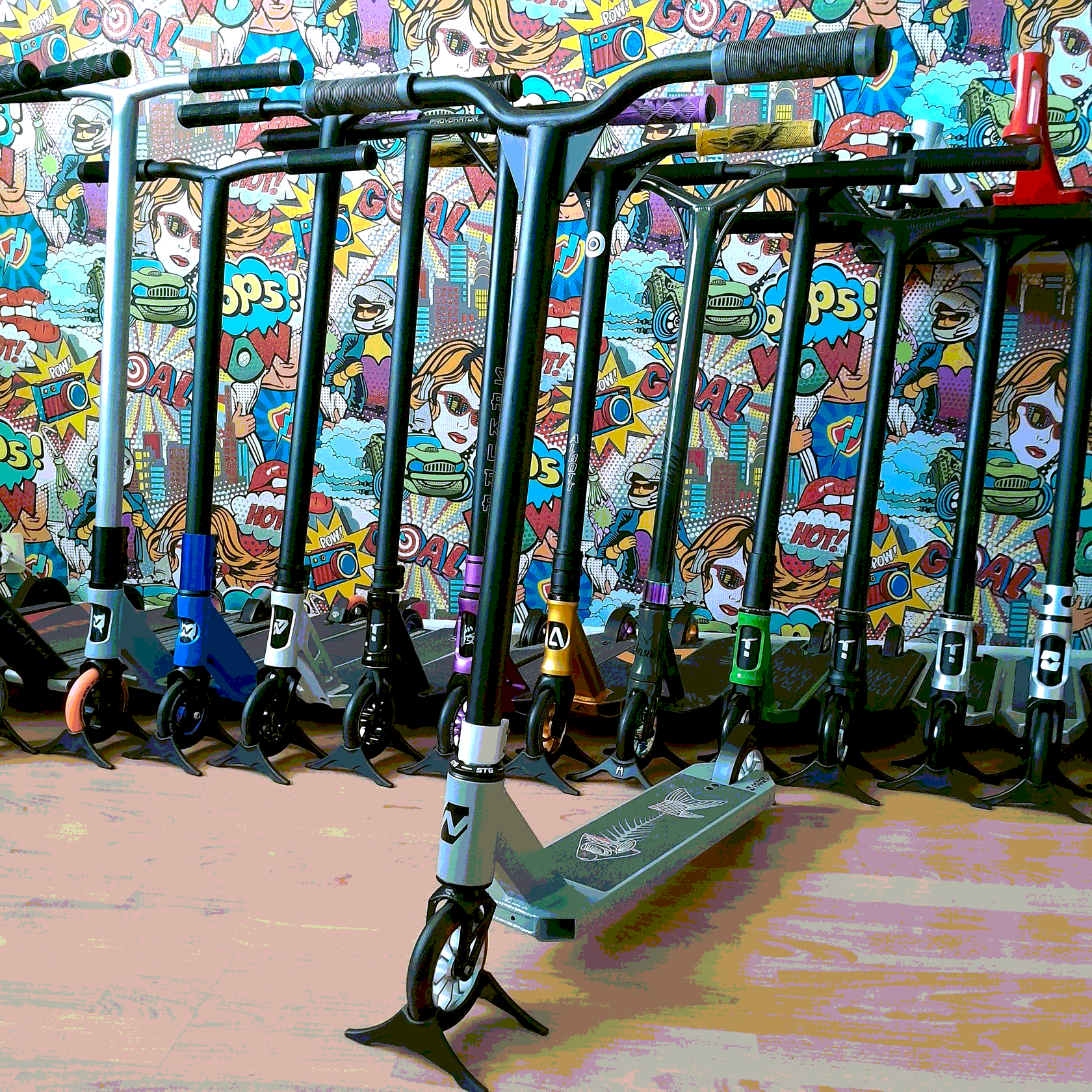 Трюковой самокат Novatrack psycho 140 серый 110мм