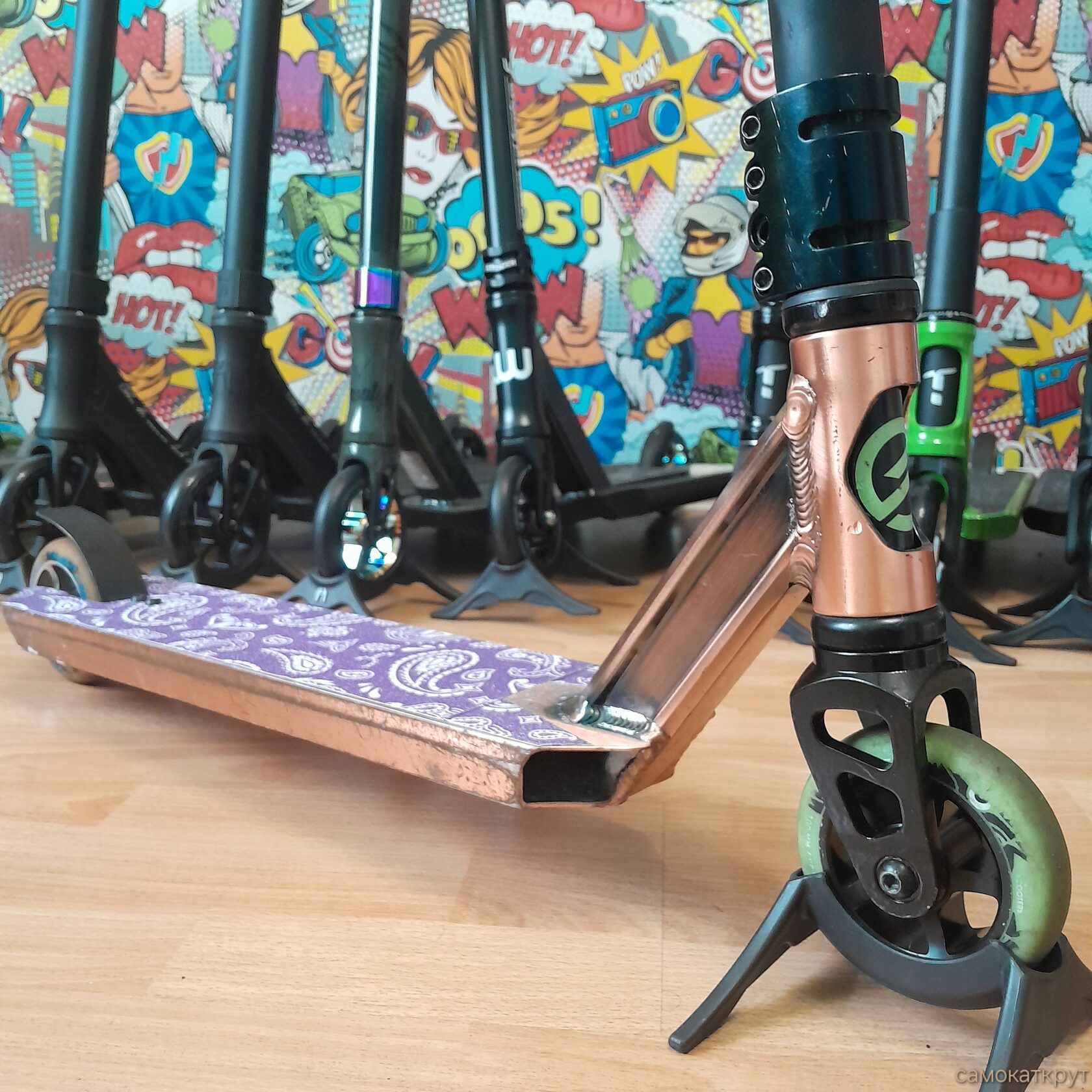Oxelo mf1.8 медный бу трюковой самокат
